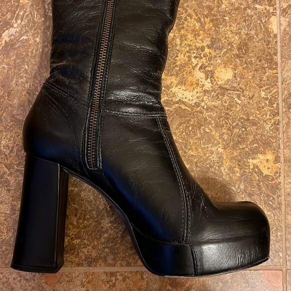 Jeffery Campbell Black Leather Go-Go Boots - Picture 8 of 14